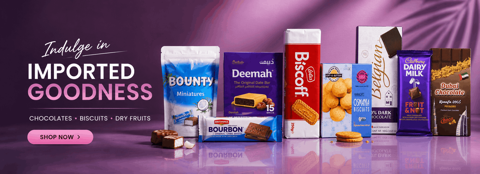Imported chocolates and premium snacks