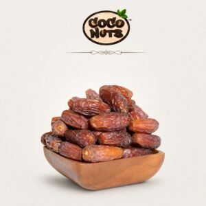 Mabroom Dates arranged in a box, premium imported dates from CocoNuts Imports.