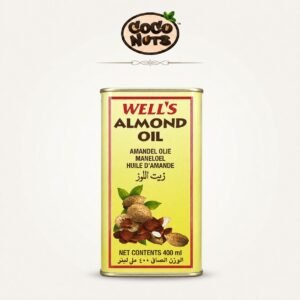 Wells Almond Oil 400ml Tin in its original packaging.